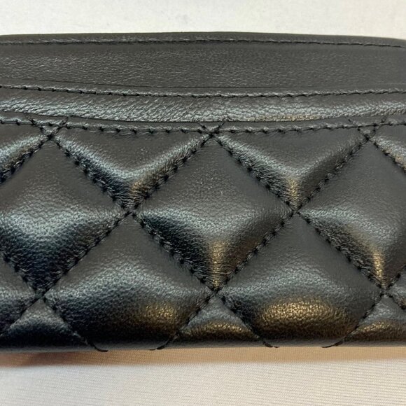 CHANEL ~ Classic Card Holder~Quilted Lambskin, Black w/Authentication Card - Picture 4 of 16